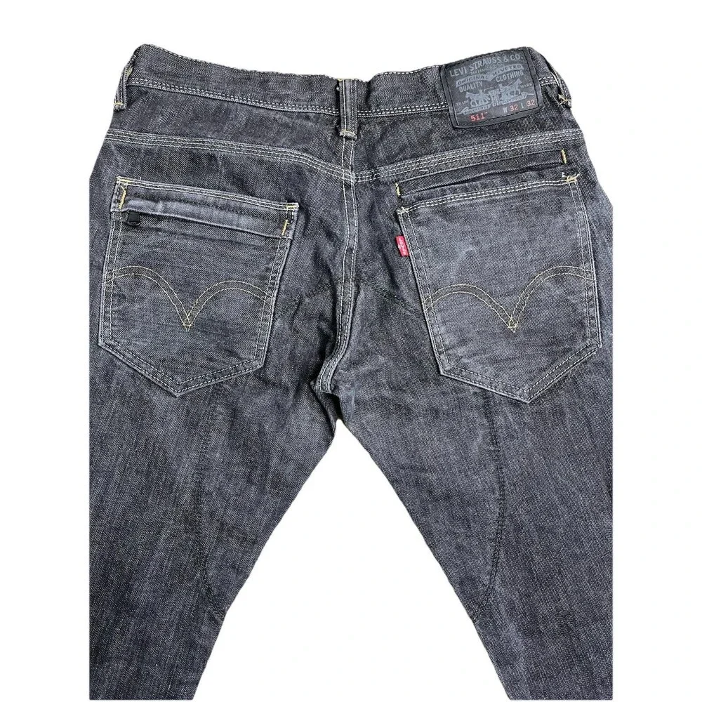 Levi’s 511 Slim Fit Jeans 32x31.5 Dark Gray Utility Variant Angled Back Pockets‎